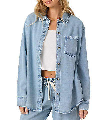 O'Neill Sevie Long Sleeve Oversized Denim Shacket