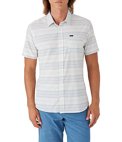 O'Neill Standard Fit Short Sleeve TRVLR UPF Traverse Striped Woven Shirt