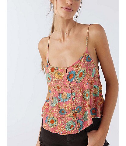 O'Neill Tallie Printed Button Front Tank Top