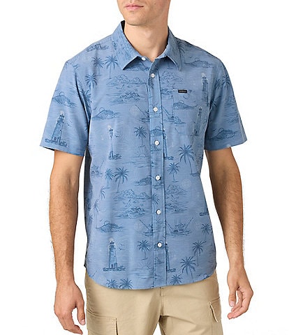 O'Neill TRVLR UPF Traverse Relaxed Fit Short Sleeve Printed Woven Shirt