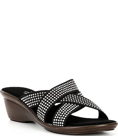 Onex Prelude Rhinestone Embellished Wedge Sandals