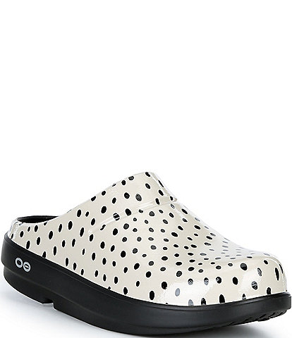 OOFOS OOcloog Polka Dot Clogs