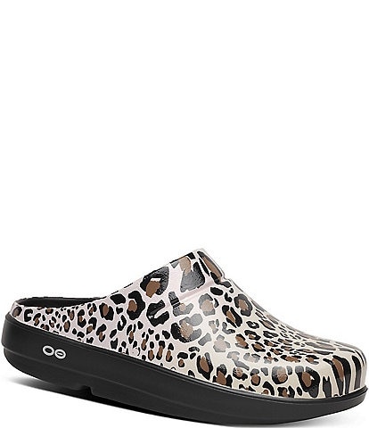OOfos OOlala Leopard Clogs