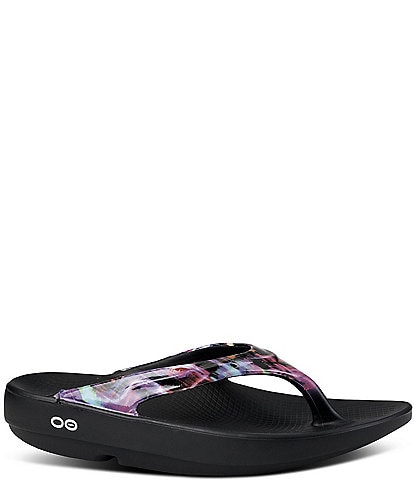 OOFOS Oolala Limited Print Thong Sandals