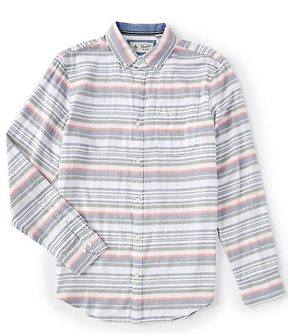 Original Penguin Horizontal Stripe Print Slim-Fit Long Sleeve Shirt