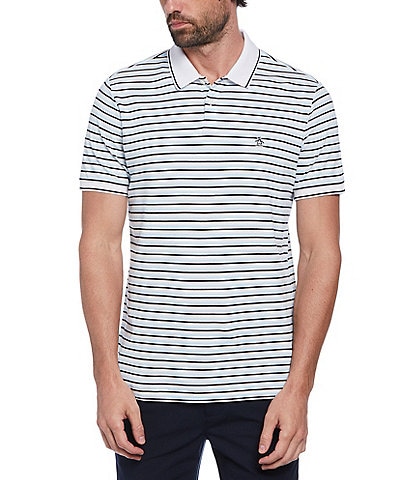 Original Penguin Stripe Interlock Short Sleeve Polo Shirt