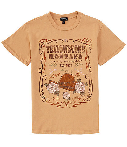 Originality Big Girls 7-16 Short Sleeve Yellowstone Montana Graphic T-Shirt