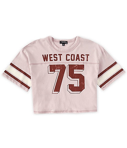 Originality Big Girls 7-16 Short Sleeve West Coast 75 Football T-Shirt