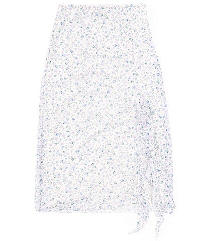 Originality Big Girls 7-16 Floral Print Mesh Midi Skirt
