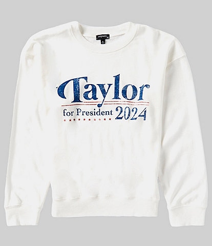 Originality Big Girls 7-16 Long Sleeve Taylor For President Fleece Sweatshirt