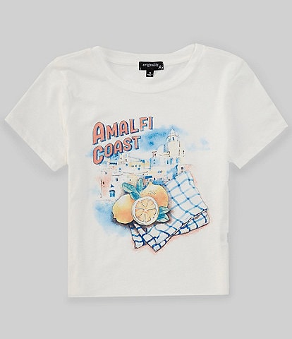 Originality Big Girls 7-16 Short-Sleeve Amalfi Coast Cropped T-Shirt