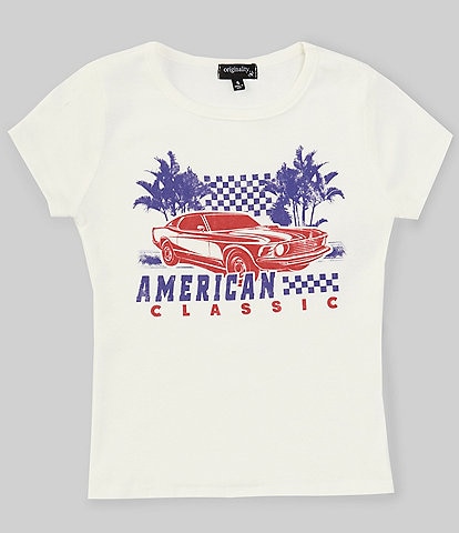 Originality Big Girls 7-16 Short Sleeve Classic Car T-Shirt