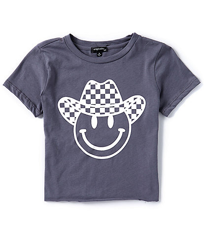 Originality Big Girls 7-16 Short-Sleeve Cowboy Smiley Face T-Shirt