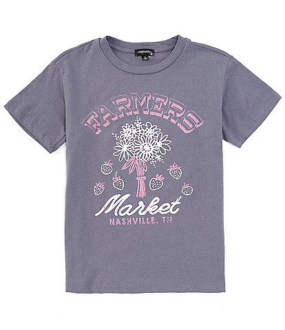 Originality Big Girls 7-16 Short Sleeve Farmers Market Graphic T-Shirt
