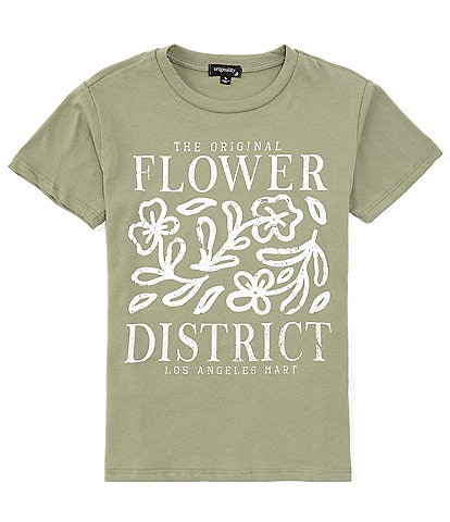 Originality Big Girls 7-16 Short Sleeve Flower District Oversized T-Shirt