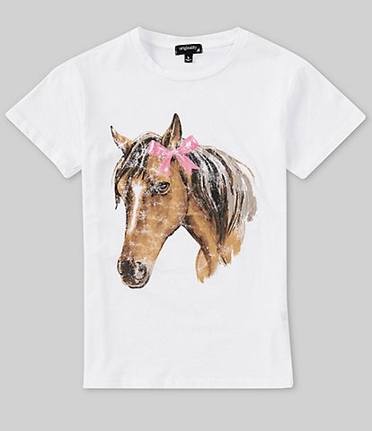 Originality Big Girls 7-16 Short Sleeve Horsehead T-Shirt