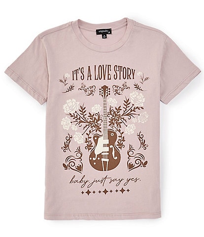 Originality Big Girls 7-16 Short Sleeve Its A Love Story Graphic T-Shirt