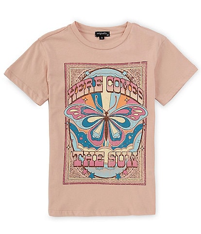 Originality Big Girls 7-16 Short Sleeve Rainbow Butterfly OS T-Shirt