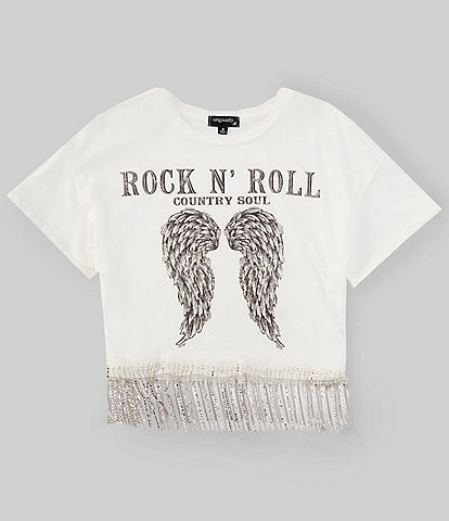 Originality Big Girls 7-16 Short Sleeve Rock & Roll "Winged" Graphic T-Shirt