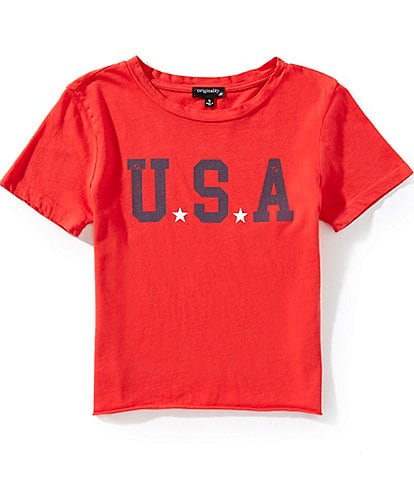 Originality Big Girls 7-16 Short-Sleeve USA T-Shirt