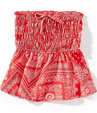 Originality Big Girls 7-16 Strapless Bandana Printed Tie-Accented Top