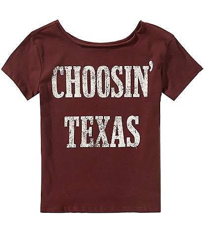Originality Big Girls Short Sleeve Choosin Texas Off The Shoulder Tee