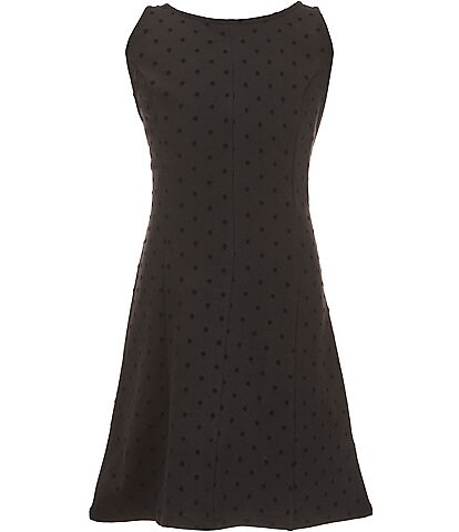 Originality Big Girls Sleeveless Flock Dot Pink Bow Dress