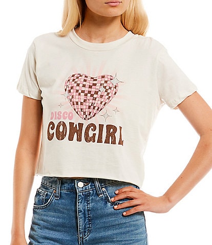 Originality Disco Cowgirl Cropped Graphic T-Shirt
