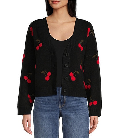 Originality Grandpa Boxy Cherries Cardigan