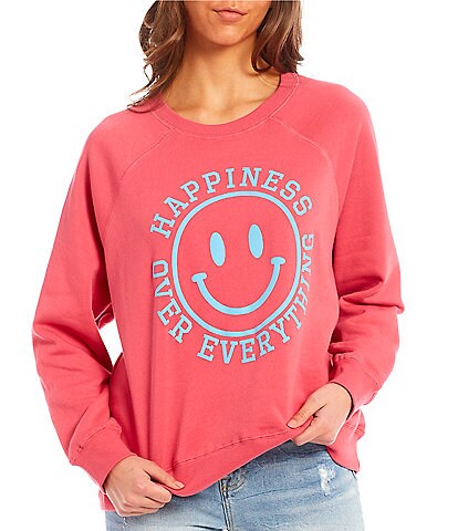 Originality Happiness Over Everything Graphic Pullover