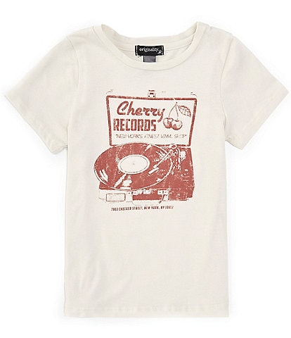 Originality Little Girls 2T-6X Short-Sleeve Cherry Records Crop T-Shirt