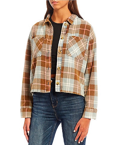Originality Plaid Collared Button Front Shacket