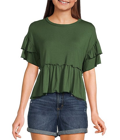 Originality Short Sleeve Peplum Top