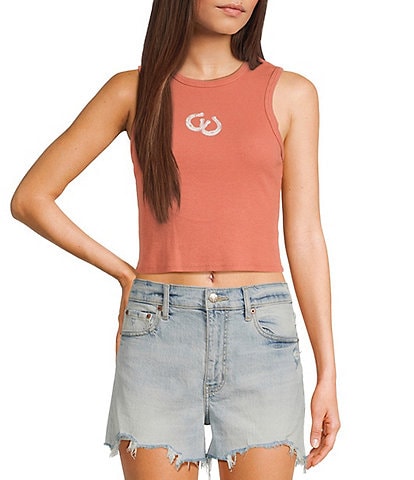 Originality Sleeveless Horseshoe Graphic Tank Top