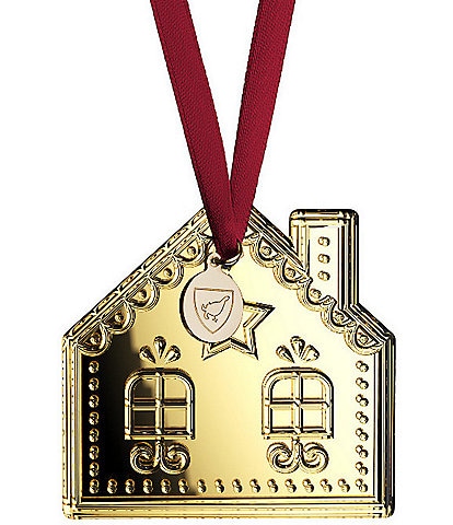 Orrefors 2025 Annual Gingerbread House Ornament in Gold