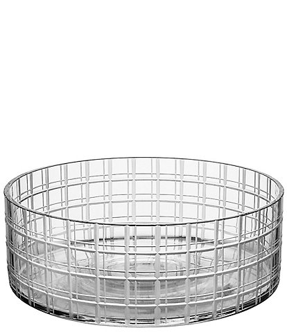 Orrefors Cut In Number Checkered Bowl