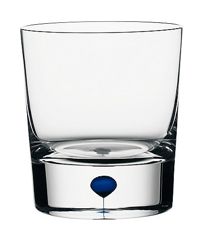 Orrefors Intermezzo Blue Drop Old Fashioned Whiskey Glass