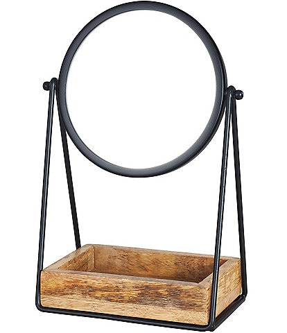 Oscar/Oliver Mason Metal Mirror with Wooden Tray