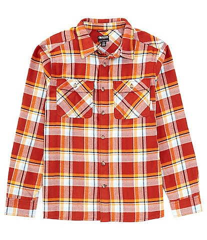 Outdoor Research Performance Stretch Feedback Slate Plaid Flannel Twill Long Sleeve Woven Shirt