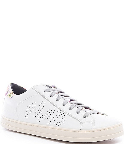 P448 John Floral Leather Lace-Up Sneakers