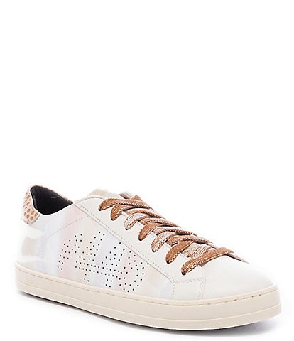 P448 John Gardenia Patent Leather Lace-Up Sneakers