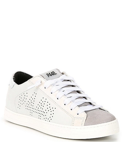 P448 John Pixel Leather Lace-Up Sneakers