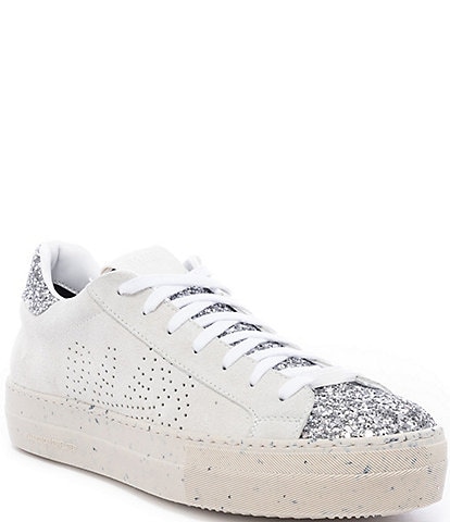 P448 Thea Glitterfine Low Top Leather Platform Sneakers