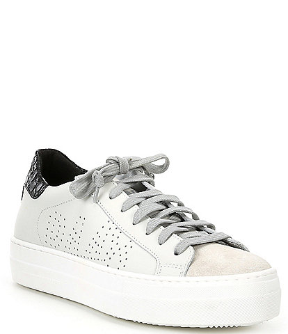 P448 Thea Low Top Leather Lace Up Platform Sneakers