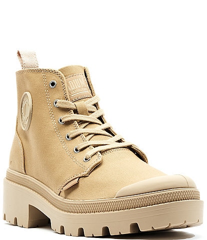 Palladium Women's Pallabase Twill Canvas Lug Sole Sneaker Booties