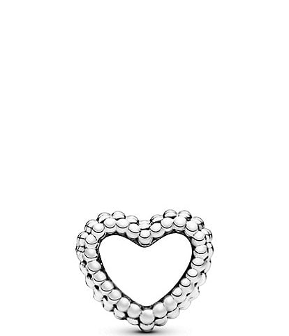Pandora Beaded Open Heart Sterling Silver Charm