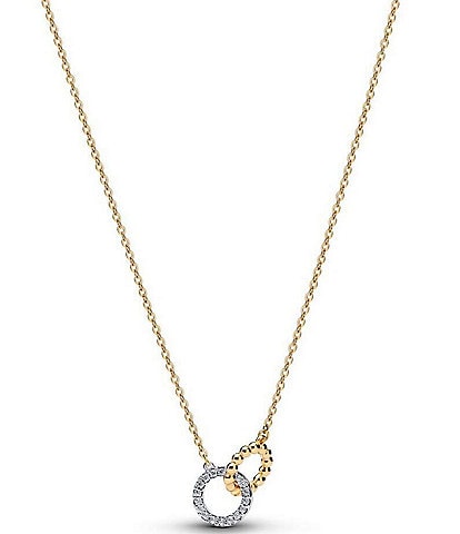 Pandora Beads And Pave Interlocking Circles Necklace
