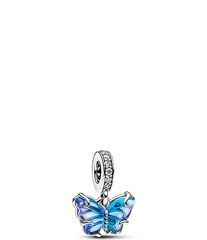 Pandora Blue Murano Glass Butterfly Dangle Charm