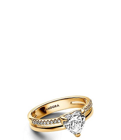 Pandora Double Band Heart Ring