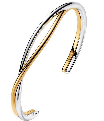 Pandora Entwined Two-Tone Open Bangle Bracelet